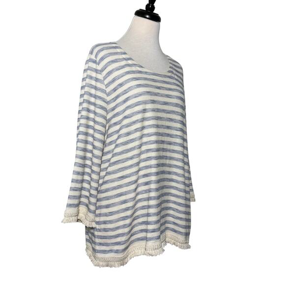 J Jill SZ L Coastal Nautical Striped Top - Picture 2 of 9